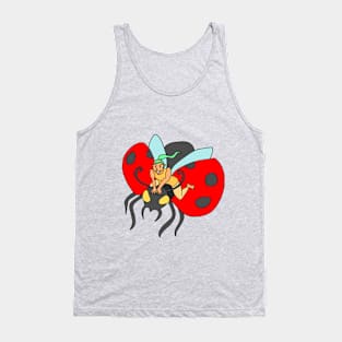 Pixie Riding a Giant Ladybug Tank Top